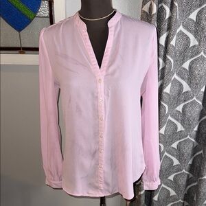 Untuckit Pale Pink Tab Collar Blouse SZ Small